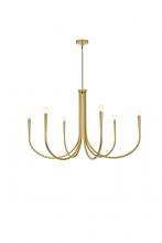 Elegant LD722D42BR - Layne 42 Inch Chandelier in Brass