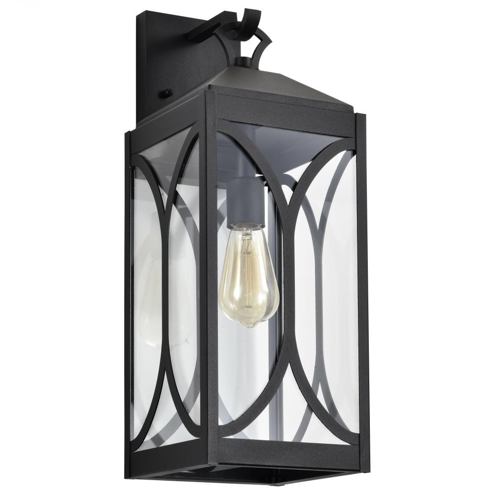 Oaklyn; 1 Light Large Wall Lantern; Matte Black with Clear Glass