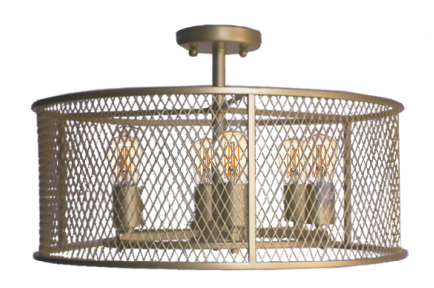 Rimini 6-Light Steel Mesh Shade Semi Flush Mount - CG