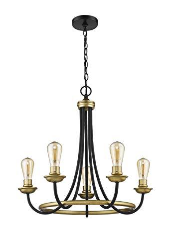 Vivio 5-Light Emma Two-Toned Chandelier - Matte Black/Matte Gold