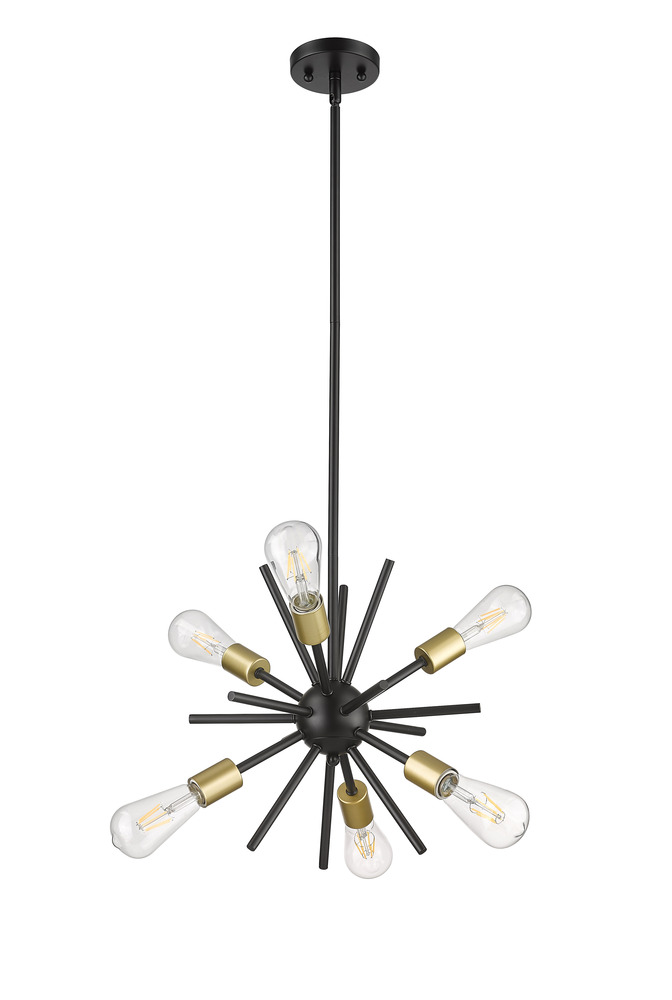 Sputnik 6-Ligth 14" Chandelier - MB with CG Sockets