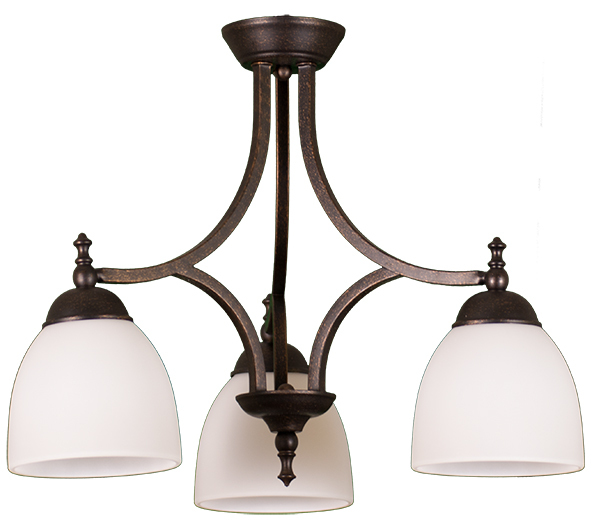 Austin 3-Light Down Chandelier/Nook-Rb