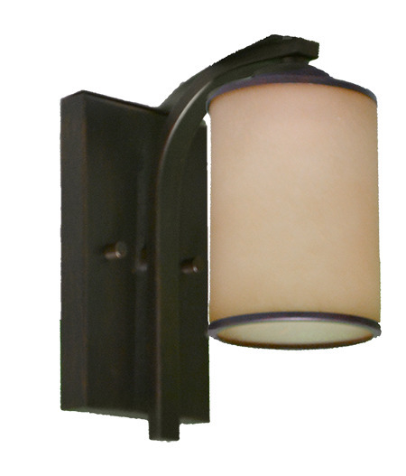 Lexington 1 - Light Tea Stain Glass - Sconce - Rubbed Bronze