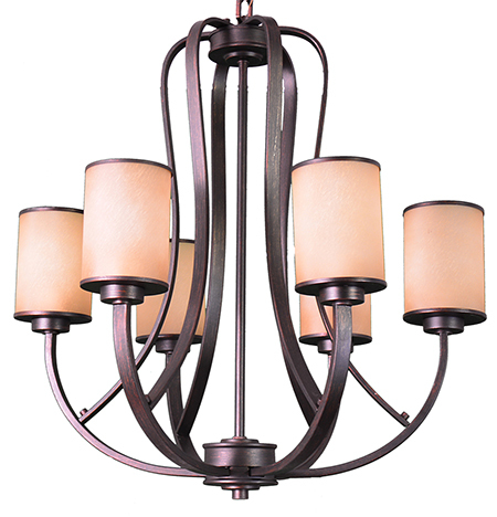 Lexington 6-Light Tea Stain Glass Chandelier - RB