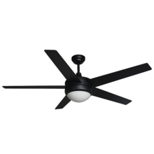 HOMEnhancements 20649 - 5-Blade Contemporary MB Ceiling Fan - Matte Black/Walnut Blades