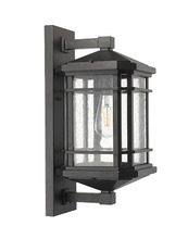 HOMEnhancements 20349 - Cole Large Coach Light - Matte Black - Clear Seeded Glass