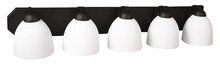 HOMEnhancements 19614 - 5-Light Contemporary Vanity - MB White Glass