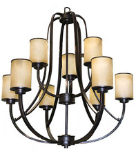 HOMEnhancements 16149 - Lexington 9-Light Tea Stain Glass Chandelier - RB