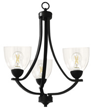 HOMEnhancements 19166 - Victoria 3-Light Chandelier - NK Clear Glass