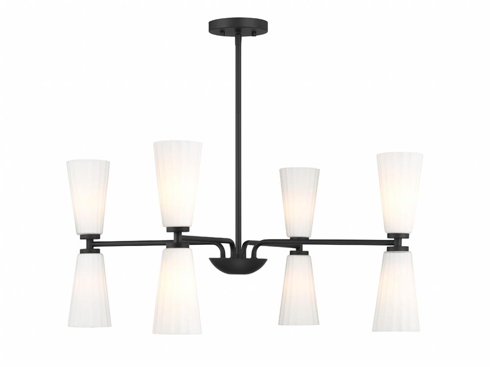 8-Light Chandelier in Matte Black