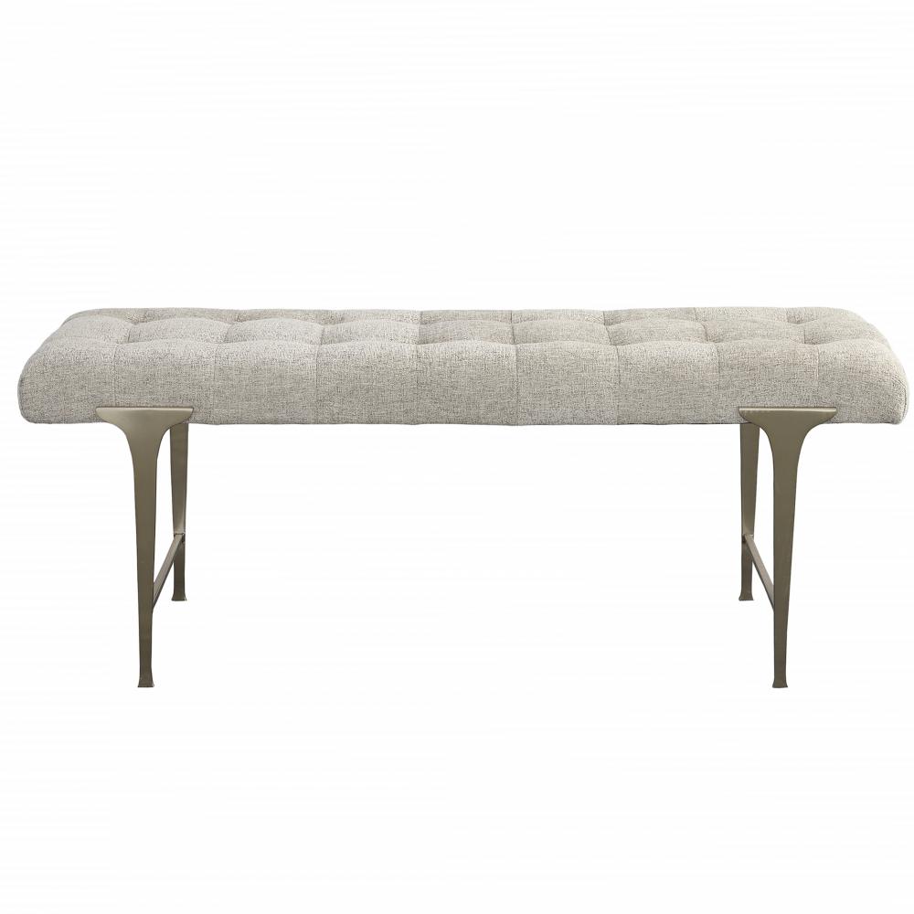 Imperial Upholstered Gray Bench